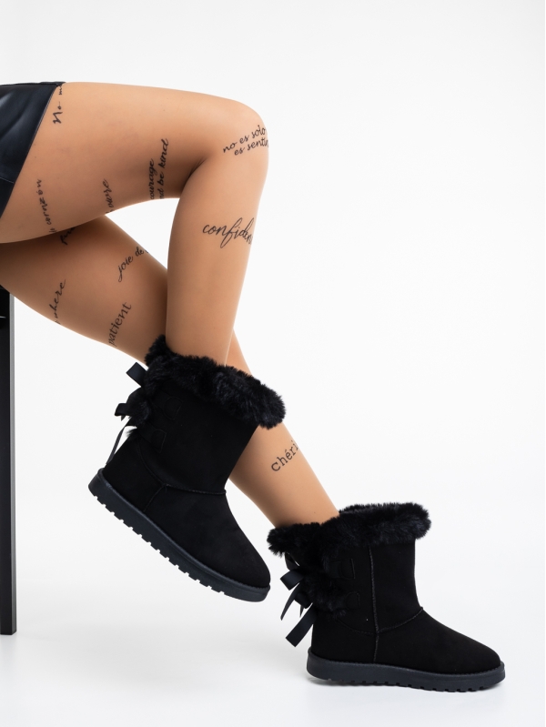 Γυναικείες μπότες μαύρα από ύφασμα Taryn - Kalapod.gr