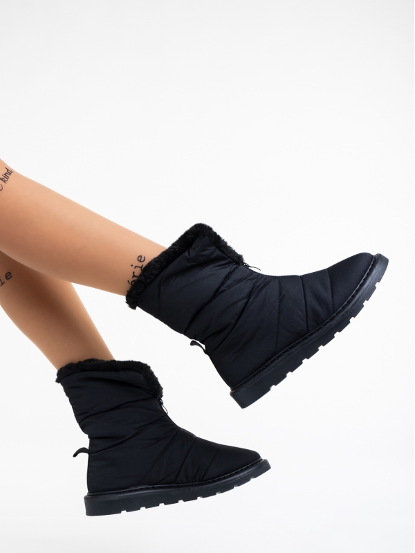 Γυναικείες μπότες μαύρα από ύφασμα Tayte - Kalapod.gr