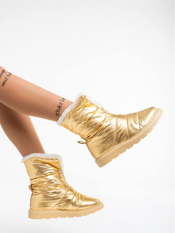 Γυναικείες μπότες χρυσαφί από ύφασμα Tayte - Kalapod.gr