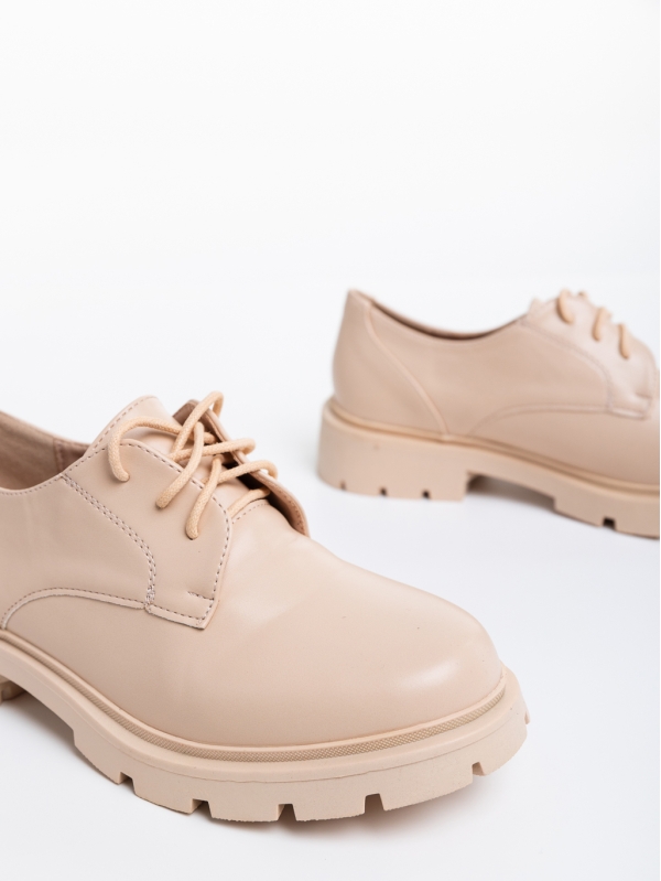 Γυναικεία casual παπούτσια μπεζ από οικολογικό δέρμα Zeolia, 6 - Kalapod.gr