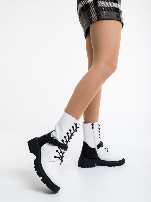 Γυναικεία μπότακια λευκά από οικολογικό δέρμα Liddy, 3 - Kalapod.gr