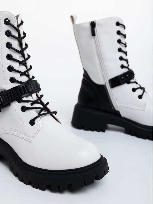 Γυναικεία μπότακια λευκά από οικολογικό δέρμα Liddy, 6 - Kalapod.gr