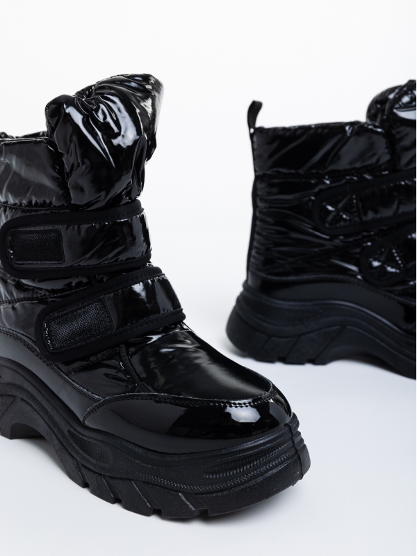 Γυναικεία μπότακια μαύρα από ύφασμα Kylar, 6 - Kalapod.gr