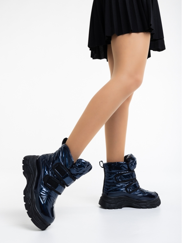 Γυναικεία μπότακια μπλε από ύφασμα Kylar, 2 - Kalapod.gr