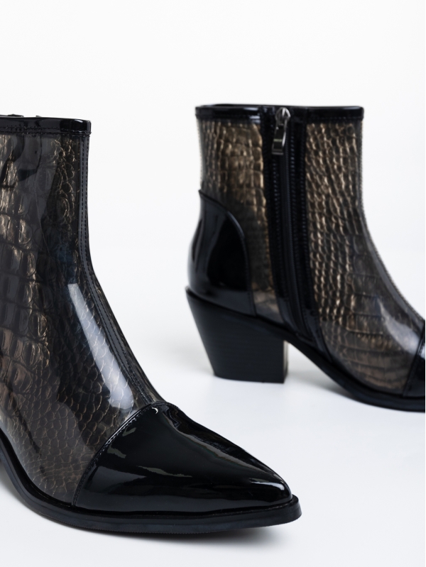 Γυναικείες μπότες μαύρα από ύφασμα Nakisha, 6 - Kalapod.gr