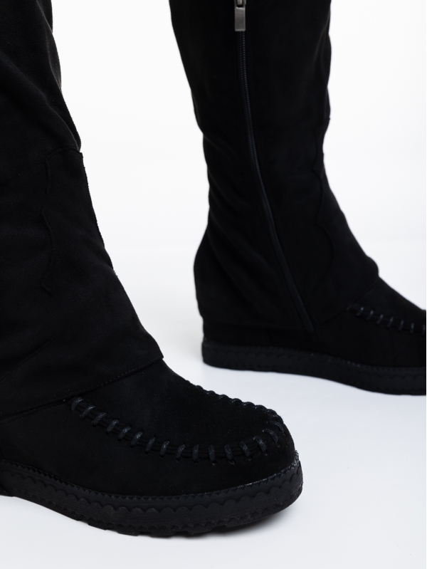 Γυναικείες μπότες μαύρα από ύφασμα Nicci, 6 - Kalapod.gr