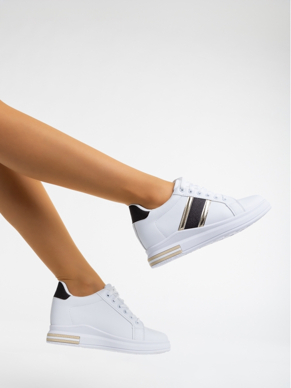 Γυναικεία αθλητικά παπούτσια λευκά  από οικολογικό δέρμα  Kendis - Kalapod.gr