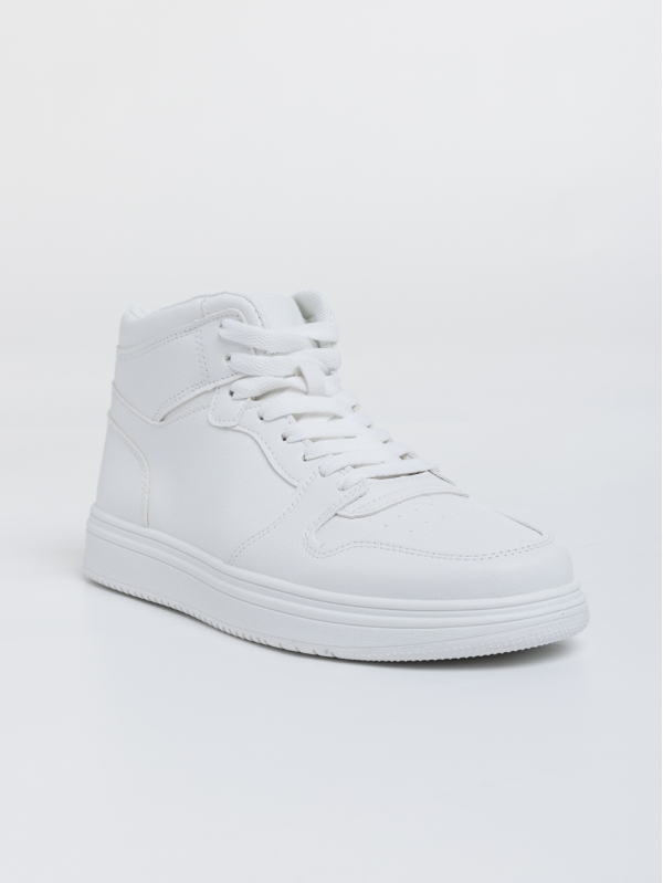 Ανδρικά αθλητικά παπούτσια λευκά από οικολογικό δέρμα Emanoil, 2 - Kalapod.gr
