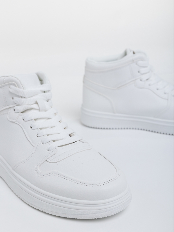 Ανδρικά αθλητικά παπούτσια λευκά από οικολογικό δέρμα Emanoil, 4 - Kalapod.gr