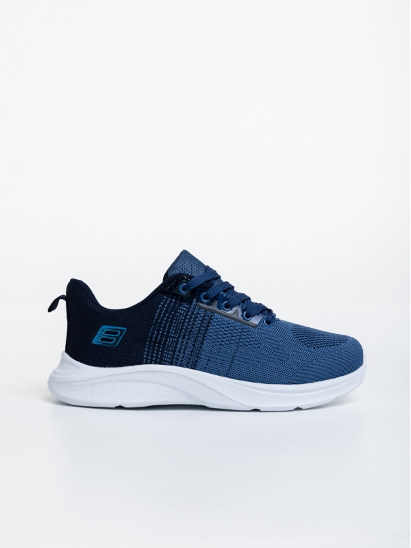 Ανδρικά αθλητικά παπούτσια μπλε από ύφασμα Manolo, 3 - Kalapod.gr