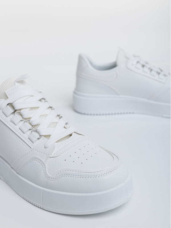 Ανδρικά αθλητικά παπούτσια λευκά από οικολογικό δέρμα Auden, 4 - Kalapod.gr