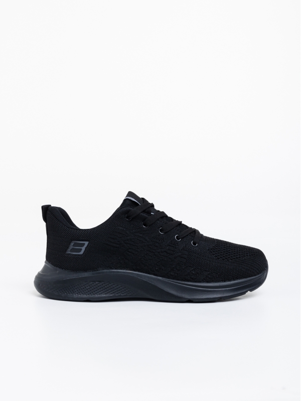 Ανδρικά αθλητικά παπούτσια μαύρα από ύφασμα Fender, 3 - Kalapod.gr