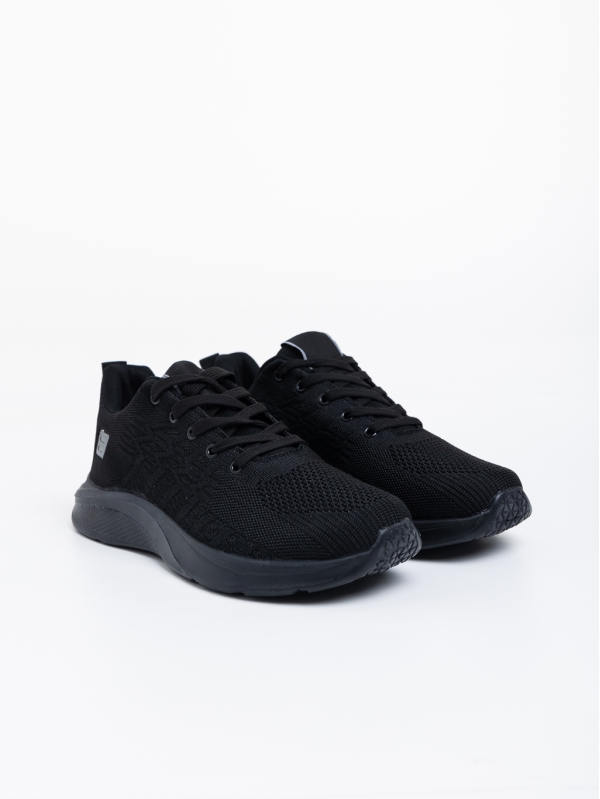 Ανδρικά αθλητικά παπούτσια μαύρα από ύφασμα Fender, 2 - Kalapod.gr