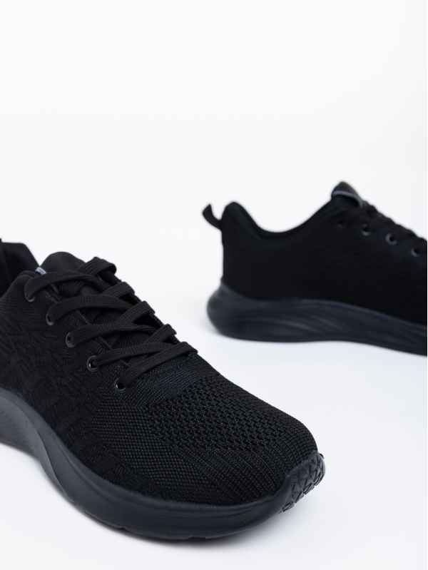 Ανδρικά αθλητικά παπούτσια μαύρα από ύφασμα Fender, 4 - Kalapod.gr