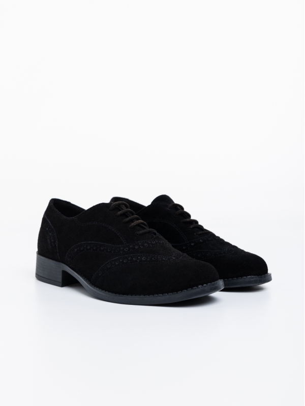 Γυναικεία casual παπούτσια μαύρα απόφυσικό δέρμα καστορί Jasmeen, 2 - Kalapod.gr