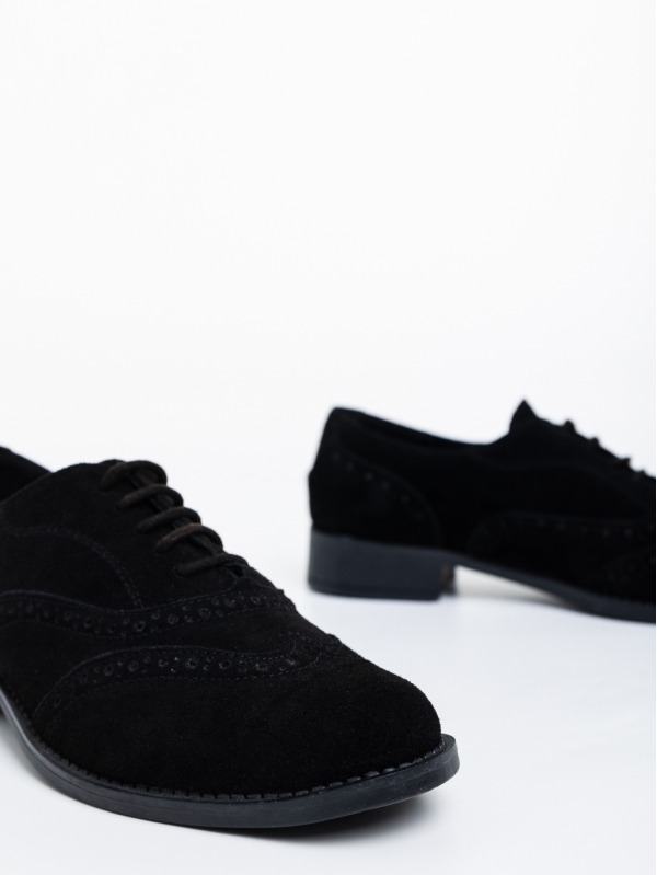 Γυναικεία casual παπούτσια μαύρα απόφυσικό δέρμα καστορί Jasmeen, 4 - Kalapod.gr