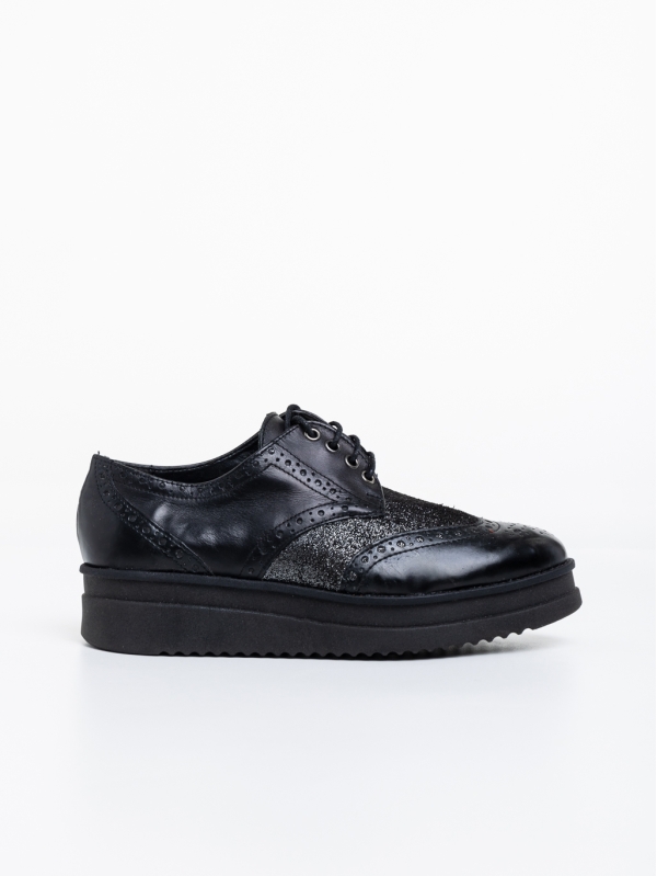 Γυναικεία casual παπούτσια μαύρα από φυσικό δέρμα  Loulou, 3 - Kalapod.gr