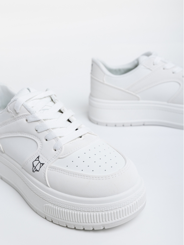 Γυναικεία αθλητικά παπούτσια λευκά  από οικολογικό δέρμα  Orianne, 6 - Kalapod.gr