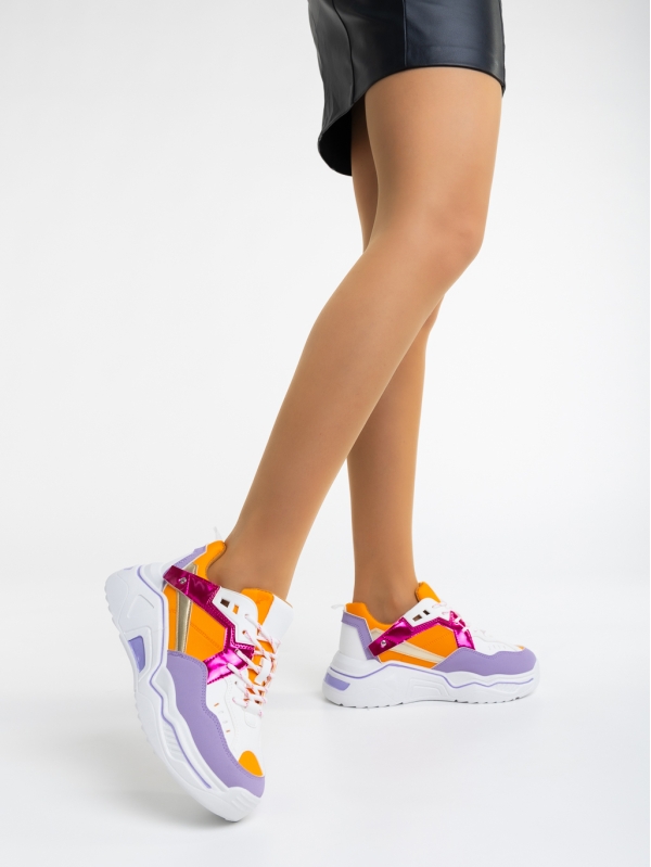 Γυναικεία αθλητικά παπούτσια μωβ από οικολογικό δέρμα  Kamea, 3 - Kalapod.gr