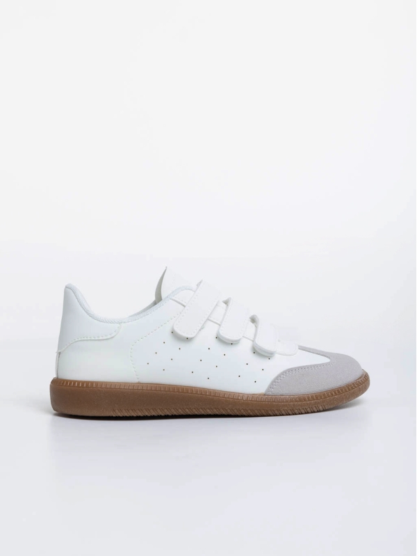 Γυναικεία αθλητικά παπούτσια λευκά από οικολογικό δέρμα Raynor, 5 - Kalapod.gr