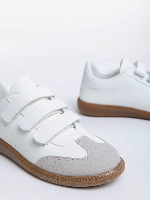 Γυναικεία αθλητικά παπούτσια λευκά από οικολογικό δέρμα Raynor, 6 - Kalapod.gr