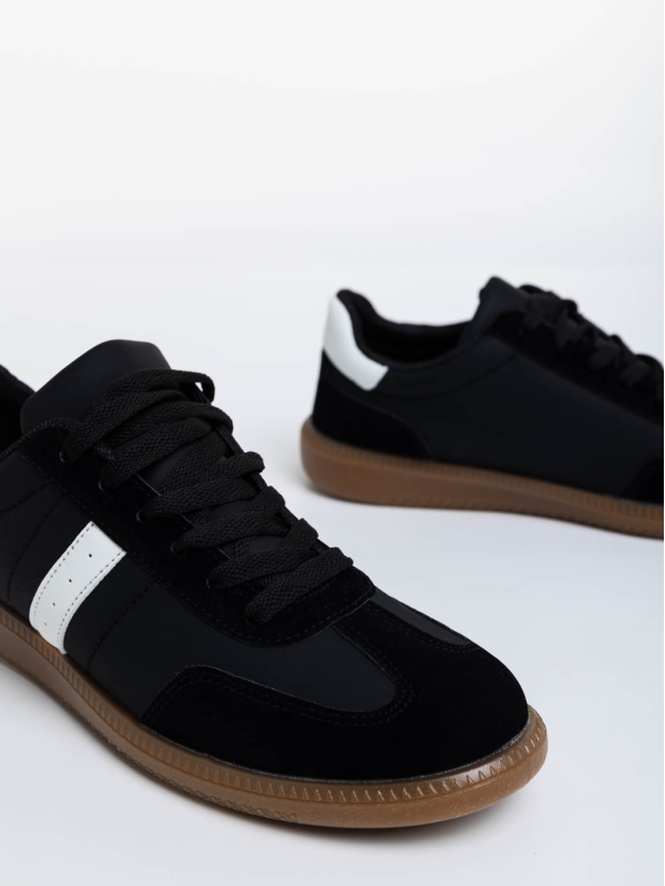 Γυναικεία αθλητικά παπούτσια μαύρα από οικολογικό δέρμα Liliha, 6 - Kalapod.gr