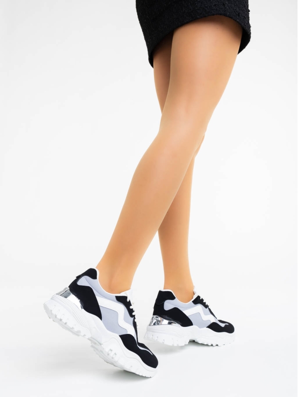 Γυναικεία αθλητικά παπούτσια γκρι από ύφασμα Nimue, 3 - Kalapod.gr