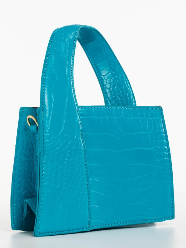 Γυναικεία τσάντα μπλε από οικολογικό δέρμα Blima, 3 - Kalapod.gr