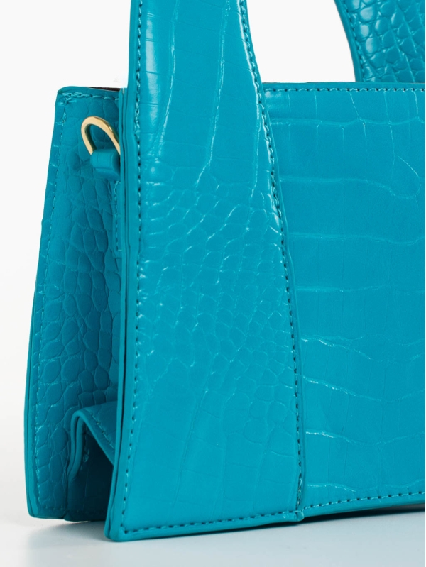 Γυναικεία τσάντα μπλε από οικολογικό δέρμα Blima, 4 - Kalapod.gr