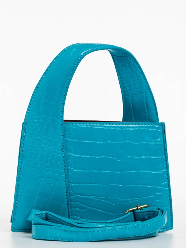 Γυναικεία τσάντα μπλε από οικολογικό δέρμα Blima, 6 - Kalapod.gr