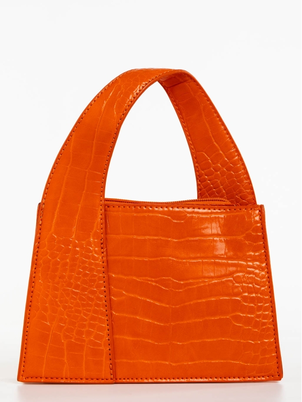 Γυναικεία τσάντα πορτοκαλί από οικολογικό δέρμα Blima, 2 - Kalapod.gr
