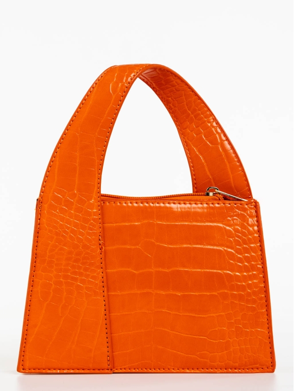 Γυναικεία τσάντα πορτοκαλί από οικολογικό δέρμα Blima, 5 - Kalapod.gr