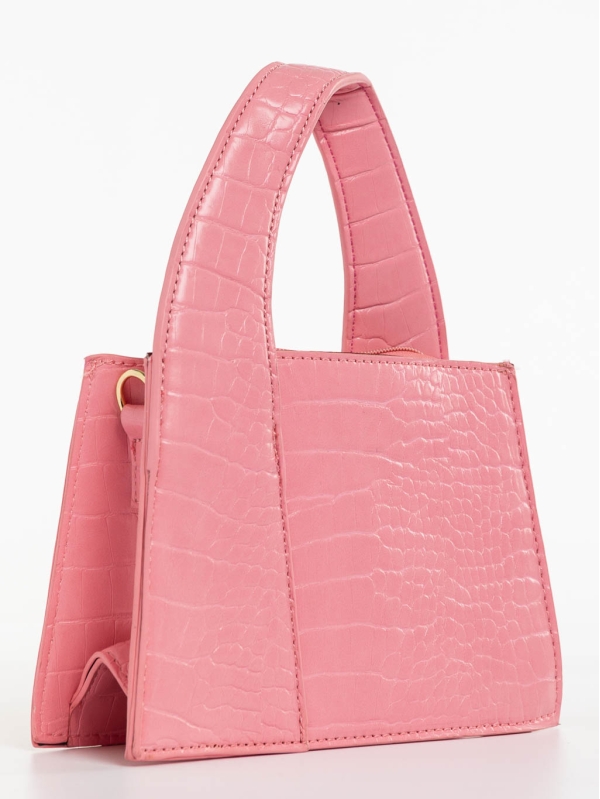Γυναικεία τσάντα ροζ από οικολογικό δέρμα Blima, 3 - Kalapod.gr