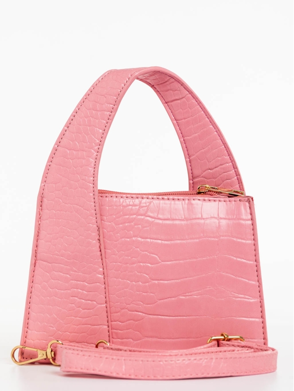 Γυναικεία τσάντα ροζ από οικολογικό δέρμα Blima, 6 - Kalapod.gr