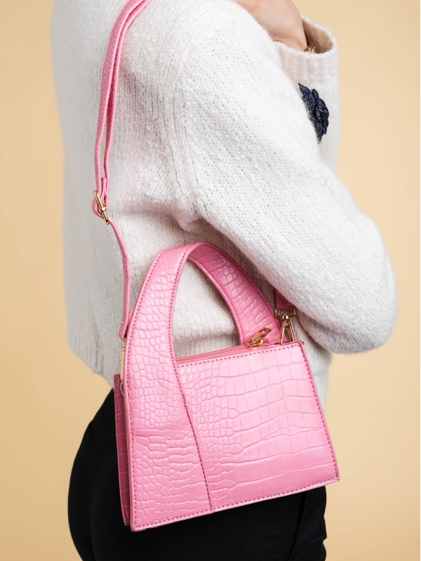 Γυναικεία τσάντα ροζ από οικολογικό δέρμα Blima - Kalapod.gr