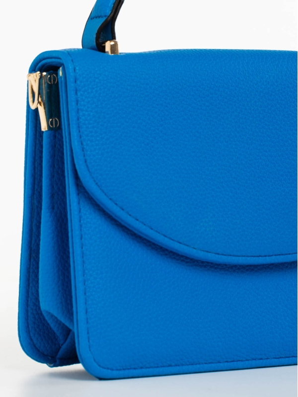 Γυναικεία τσάντα μπλε από οικολογικό δέρμα Blerina, 4 - Kalapod.gr