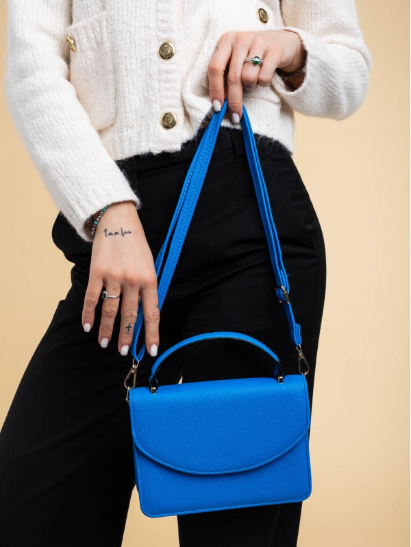 Γυναικεία τσάντα μπλε από οικολογικό δέρμα Blerina - Kalapod.gr