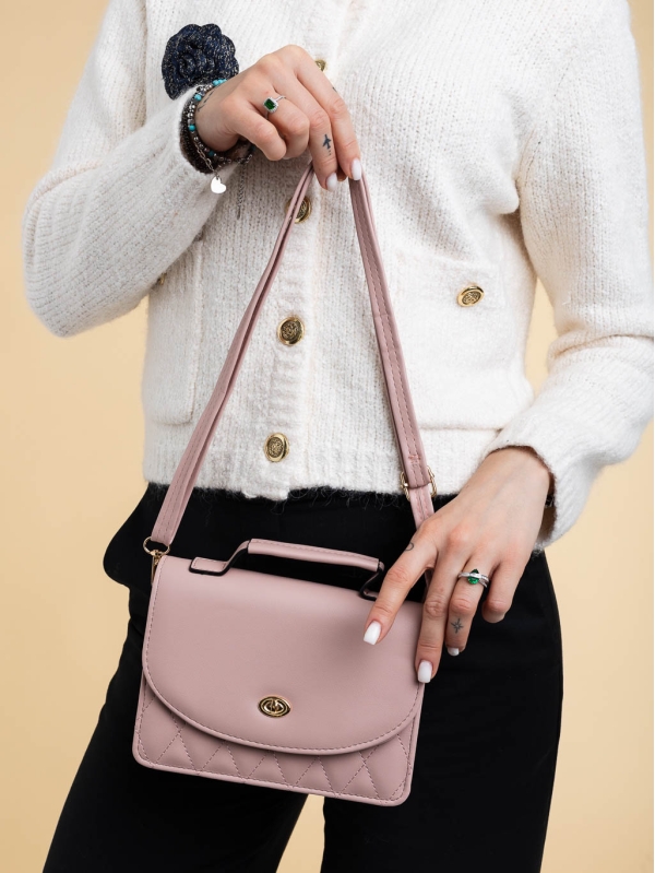 Γυναικεία τσάντα ροζ από οικολογικό δέρμα Belynda - Kalapod.gr