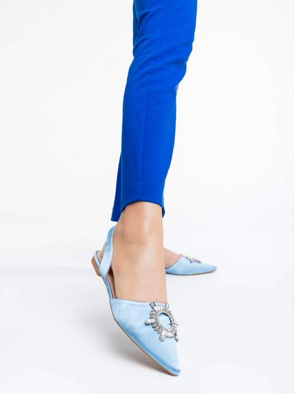 Γυναικεία παπούτσια μπλε από ύφασμα Jenita, 2 - Kalapod.gr