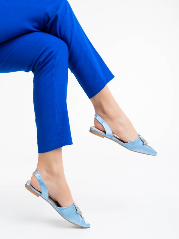 Γυναικεία παπούτσια μπλε από ύφασμα Jenita, 4 - Kalapod.gr