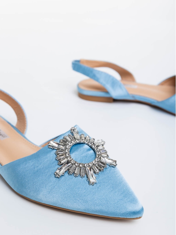 Γυναικεία παπούτσια μπλε από ύφασμα Jenita, 6 - Kalapod.gr