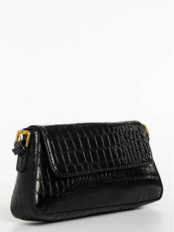 Γυναικεία τσάντα μαύρη από οικολογικό δέρμα Baillie, 3 - Kalapod.gr