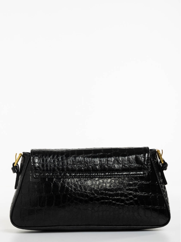 Γυναικεία τσάντα μαύρη από οικολογικό δέρμα Baillie, 5 - Kalapod.gr