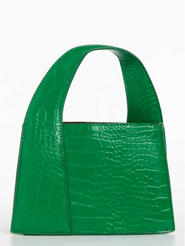 Γυναικεία τσάντα πράσινο σκούρο από οικολογικό δέρμα Blima, 2 - Kalapod.gr