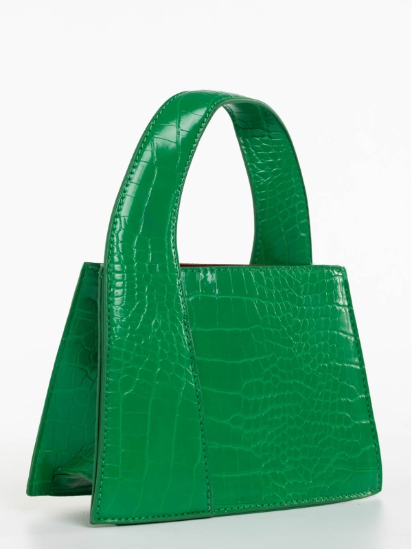 Γυναικεία τσάντα πράσινο σκούρο από οικολογικό δέρμα Blima, 3 - Kalapod.gr