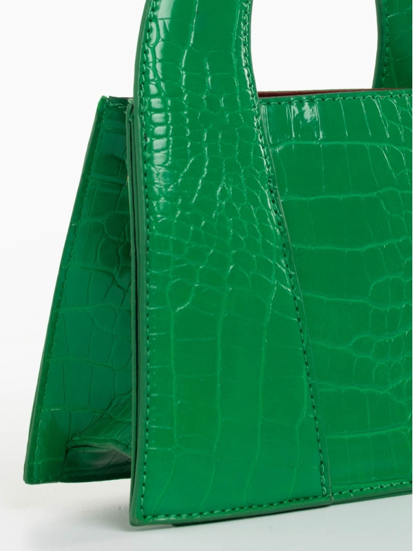 Γυναικεία τσάντα πράσινο σκούρο από οικολογικό δέρμα Blima, 4 - Kalapod.gr