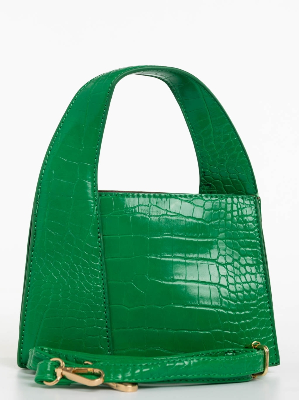 Γυναικεία τσάντα πράσινο σκούρο από οικολογικό δέρμα Blima, 6 - Kalapod.gr