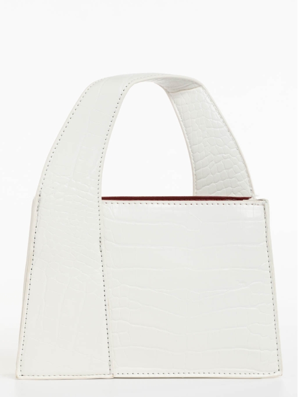 Γυναικεία τσάντα λευκή από οικολογικό δέρμα Blima, 2 - Kalapod.gr