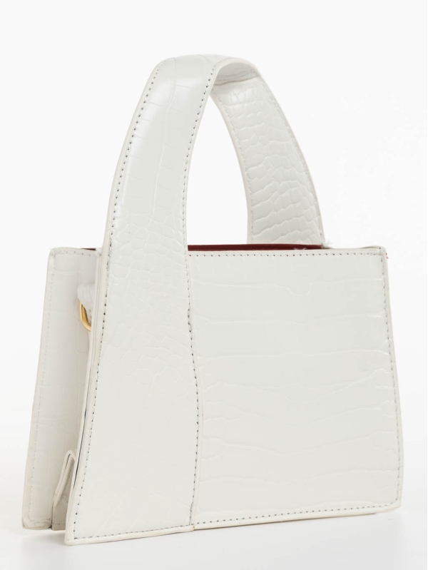Γυναικεία τσάντα λευκή από οικολογικό δέρμα Blima, 3 - Kalapod.gr