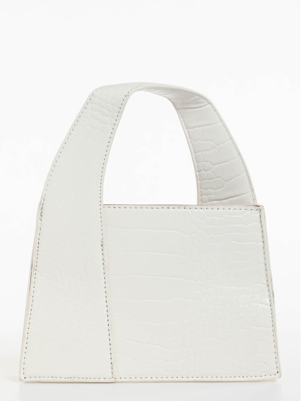 Γυναικεία τσάντα λευκή από οικολογικό δέρμα Blima, 5 - Kalapod.gr